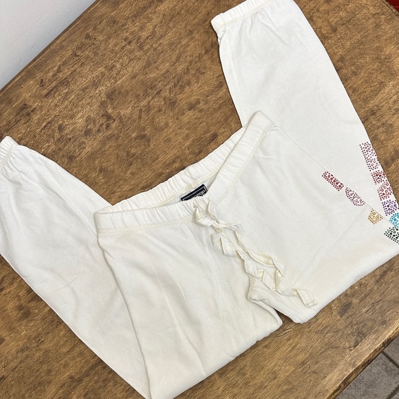 VICTORIA’S SECRET PINK HTF VINTAGE OLD SCHOOL LOVE PINK WHITE LOGO SWEATPANTS S - Picture 3 of 11